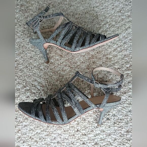 Loeffler Randall Black & white Strappy Sandals size 7.5 - Picture 5 of 12